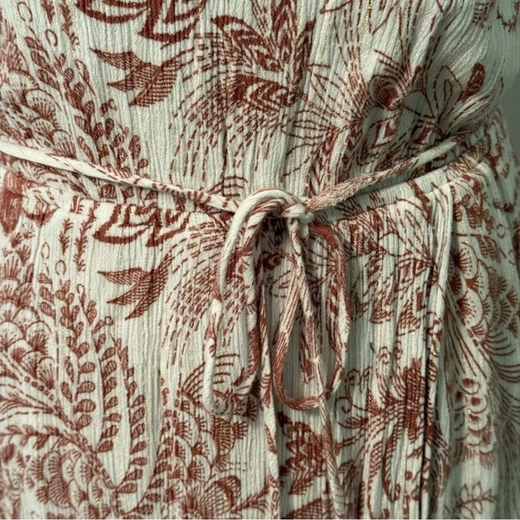 Lovestitch Terracotta Floral Maxi Dress gauzy fully lined adjustable straps - Picture 4 of 7